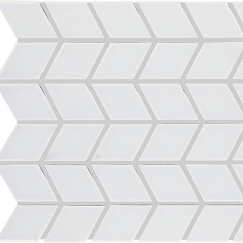 Color Wheel Retro in Arctic White Chevron Tile