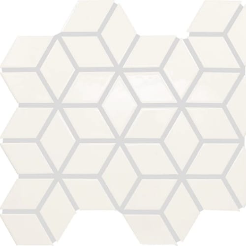 Color Wheel Retro in Matte Arctic White 3d Cube Tile