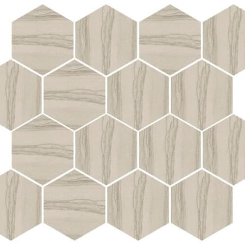 Silver in Taupe - Hexagon Tile