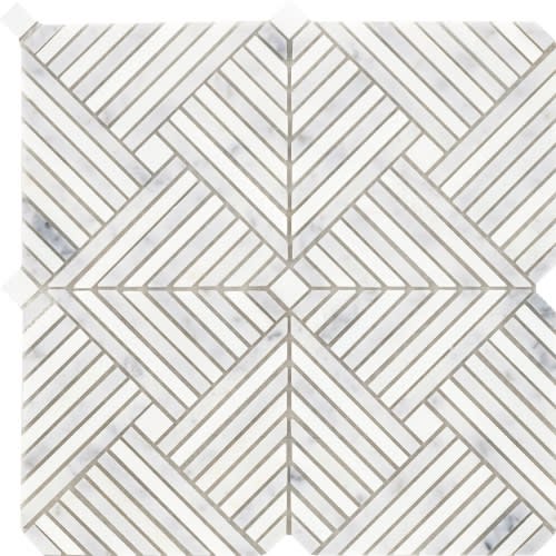 Alluro in Mini Palace Silver 12" X 12" Natural Stone