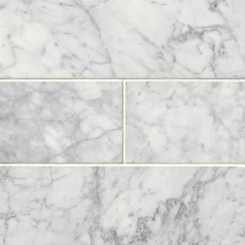 Carrara White in Carrara White - 4x12 Natural Stone