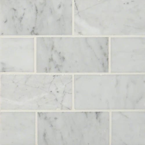 Carrara White in Carrara White - Subway 3x6 Natural Stone