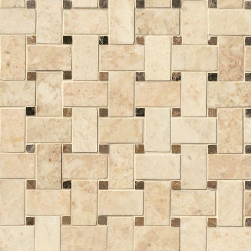 Crema Cappuccino in Crema Cappuccino - Basketweave Natural Stone