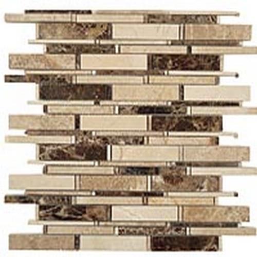 Cascade in Emperador Dark-Crema Marfil-Emperador Light 4"xrandom Bricks Natural Stone