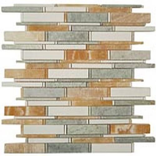 Cascade in Honey Onyx-Ming Green-Thassos White 4"xrandom Bricks Natural Stone