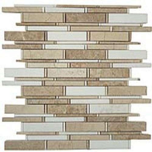 Cascade in Crema Marfil-Thassos White-Emperador Light 4"xrandom Bricks Natural Stone