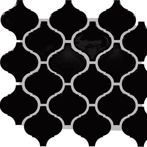 Color Wheel Retro in Black Arabesque Tile