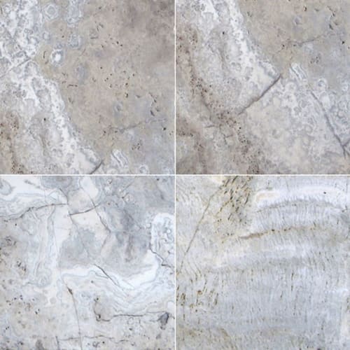 Silver Travertine in Gray-Light 16x16 Natural Stone