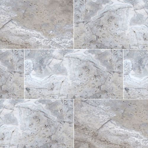 Silver Travertine in Gray-Light 16x24 Natural Stone