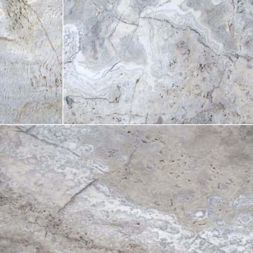 Silver Travertine in Gray-Light 8x16 Natural Stone