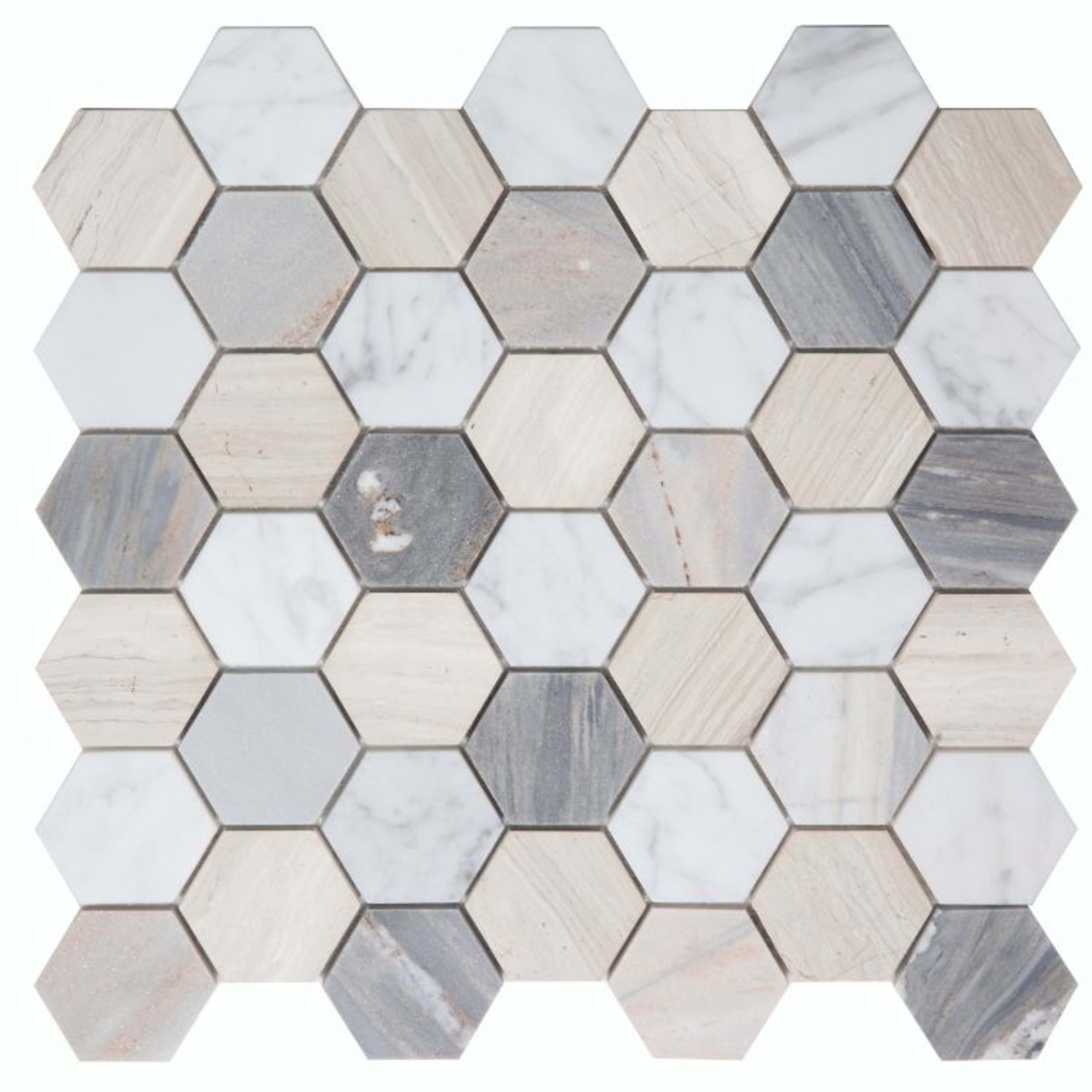 Hexagon Series in Blue 2 X 2 11.75 X 12 Tile