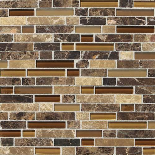 Stone Radiance&trade; in Butternut Emperador Random Mosaic Blend Natural Stone