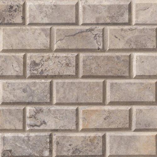 Silver Travertine in Silver Travertine - Subway 2x4 Natural Stone