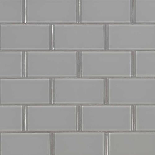 Oyster in Gray Subway Tile 2x4 Glass Tile