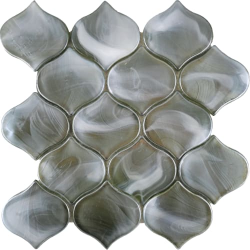 Splash in Moss / Arabesque Glass Tile