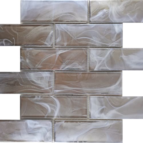 Splash in Tan / 2" X 4" Beveled Glass Tile