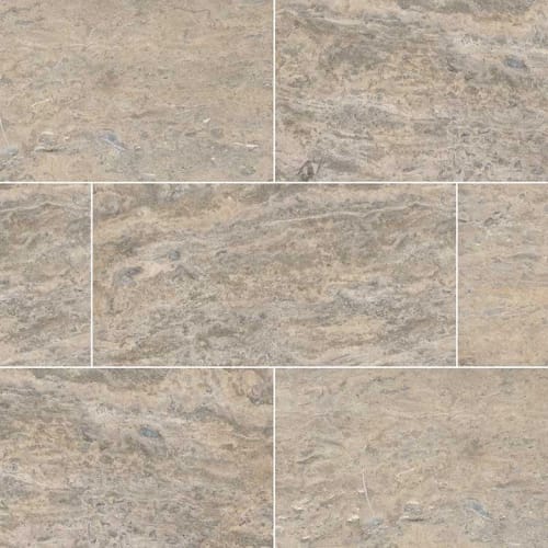 Silver Vein Cut Travertine in Gray-Dark 12x24 Natural Stone