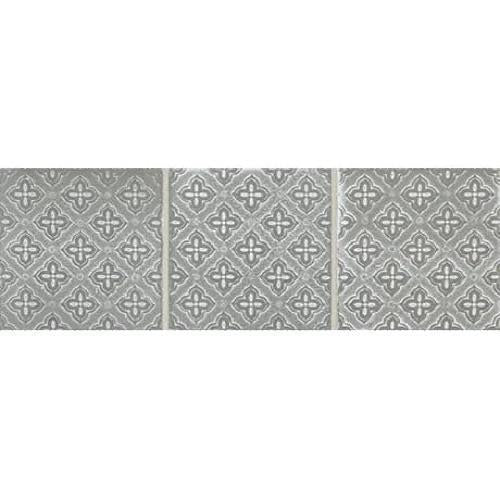 Vintage Metals in Whitewash Titanium - Flower Metal Tile