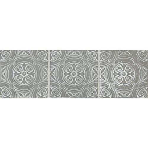 Vintage Metals in Whitewash Titanium - Rosette Metal Tile