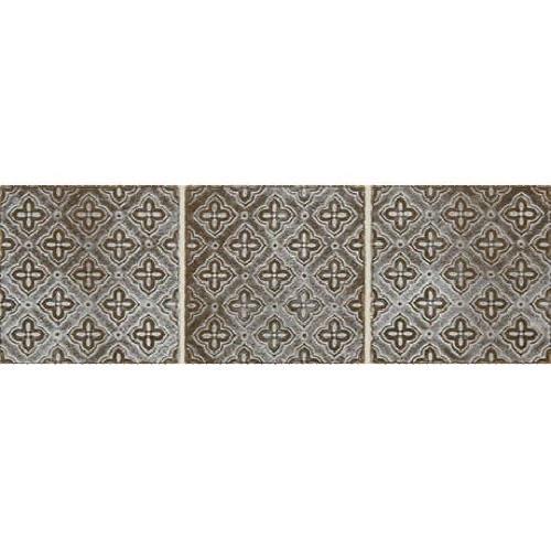 Vintage Metals in Whitewash Classic Bronze - Flower Metal Tile