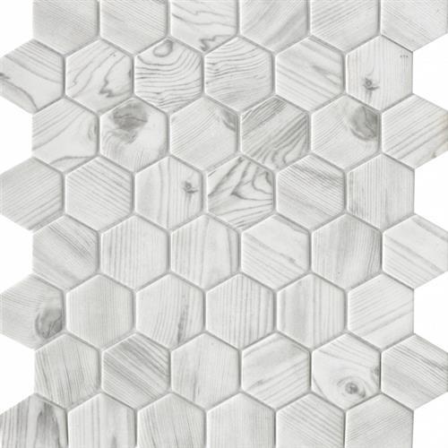 Echo in White 2" Hexagon Tile