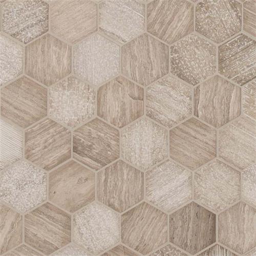 White Oak in White Oak - 2 Hexagon Natural Stone