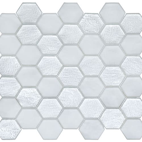 Waikiki Season Collection in Alawai Shine Hex Glass Tile