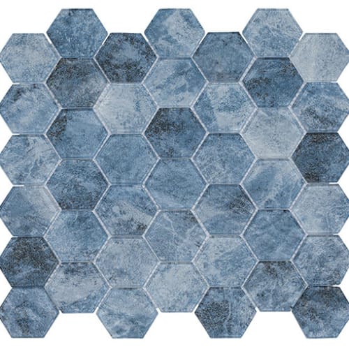 Wintour Castile Collection in Warwick Thrown Hex Glass Tile