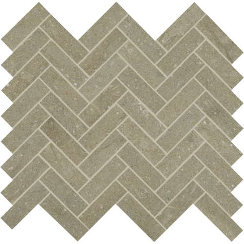 Yin + Yang in Bonsai 1"x3" Herringbone Natural Stone