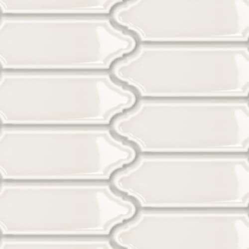 Baroque in Bianco - 2x6 Elongated Arabesque Tile