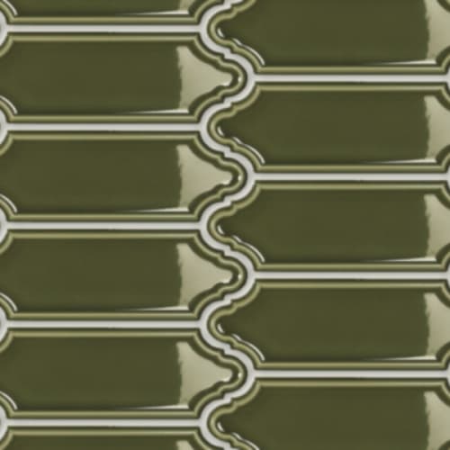 Baroque in Olive - 2x6 Elongated Arabesque Tile