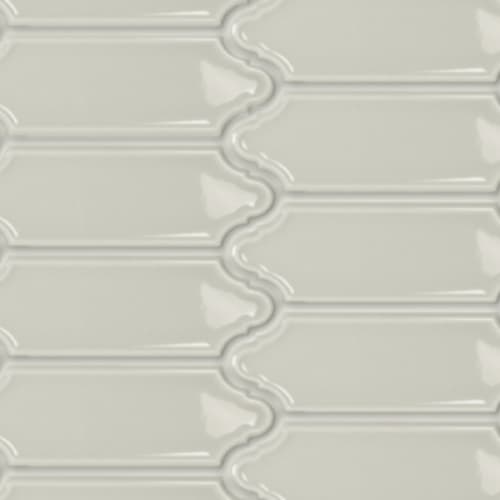 Baroque in Pewter - 2x6 Elongated Arabesque Tile