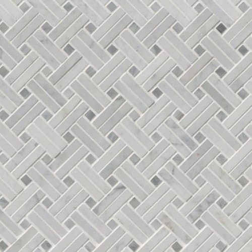 Carrara White in Carrara White - Basketweave Polished Natural Stone