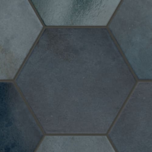 Parkside in Navy - 7x8 Hexagon Tile