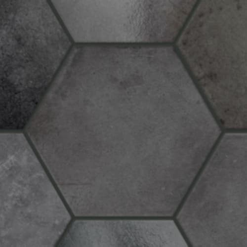 Parkside in Nero - 7x8 Hexagon Tile