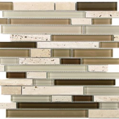 Stone & Glass Mixes in Coffee Mix - Mini Random Mosaic Tile